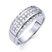 14KW Princess Invisible, Round Diamond Ring (0.85Ct)