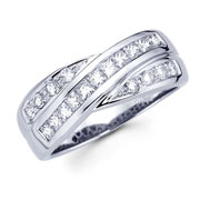 14KW Princess, Round Channel Setting Diamond Ring (0.76Ct)