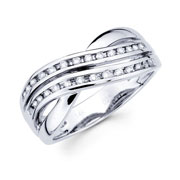 14KW 2Line Round Channel Setting Diamond Ring (0.26Ct)