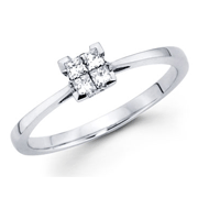 Princess Invisible Set 14K White Gold Diamond Promise Ring