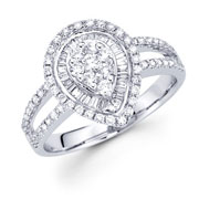 18KW Illusion, Baguette Set, Micro-Cut Round Diamond Fancy Ring