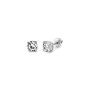 0.15ctw 14K White Gold 4 Prong Earring
