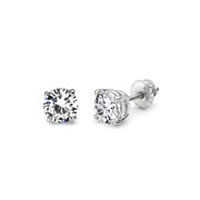 14Kt White Gold 0.65ctw Diamond 4 Prong Solitaire Earrings