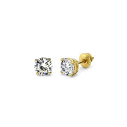 14K Yellow Gold 1/4ct Diamond Solitaire Stud Earrings