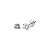 3 Prong 14K White Gold Diamond Solitaire Earrings (0.15ctw)