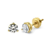 3/4 ctw Round Diamond 14K Yellow Gold Solitaire Earrings