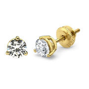 1.50 CTW Round Diamond Solitaire Earring in 14K Gold