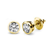 1.25ctw 14K Yellow Gold Solitaire Diamond Earrings