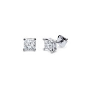 0.40 ctw Princess Diamond Solitaire Earrings in 14K White Gold