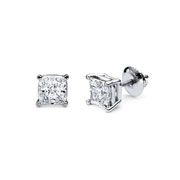 0.75 ctw Princess Diamond 14K White Gold Solitaire Earrings