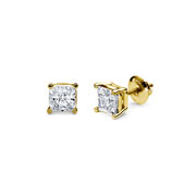 0.50 ct 14K Yellow Gold Solitaire Diamond Earrings