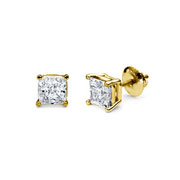 0.75 ctw Princess Diamond 14K Yellow Gold Solitaire Earrings