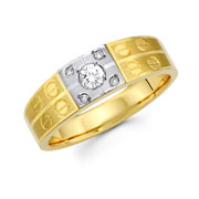 Designer 14K Two Tone Gold Diamond Wedding Band
