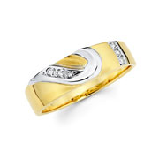 Curve Design 14K Two Tone Women's Wedding Band