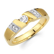 Channel Set 14K Two Tone Gold Designer Wedding Ring