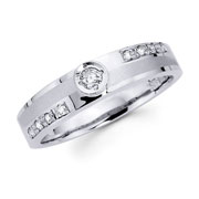 14K White Gold Round Diamond Wedding Ring