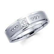 Channel & Bezel Diamond 14K Gold Men's Wedding Band