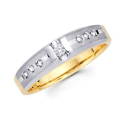 14K Bezel & Channel Set Diamond Two Tone Gold Men's Ring