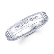 Diamond 14K White Gold Ladies Wedding Band