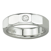0.12ctw Round Diamond Bezel Set Men's Wedding Ring