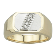 Signet Style Gents Diamond Wedding Band