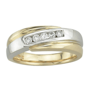 Five Stone 0.32ctw Round Diamond Men's Ring