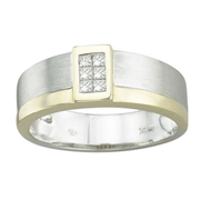 Invisible Set 14K Two Tone Princess Diamond Band