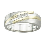 Princess Diamond 14K Two Tone Wedding Band