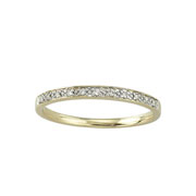 14K Yellow Gold Pave Set Diamond Wedding Band, 0.06ctw