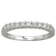 Prong Set 1/4ctw Diamond 14K White Gold Wedding Band