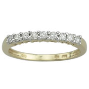 Prong Set 1/4ctw Diamond 14K Yellow Gold Wedding Band