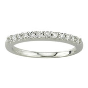 Round Diamond 14K White Gold Pave Wedding Band