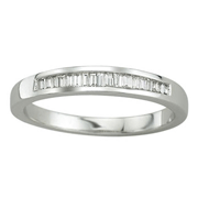 Tapered Baguette 0.14tcw 14K White Gold Diamond Wedding Ring