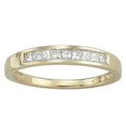 Princess Diamond Channel Set 14K Yellow Gold Wedding Ring