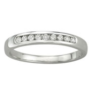 14K White Gold Channel Set Diamond Wedding Band