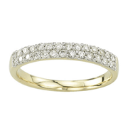 Two Row Diamond 14K Yellow Gold Wedding Band