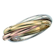 14K Tri Color Gold Puzzle Wedding Ring