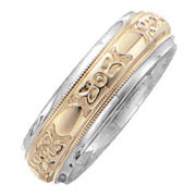 14K Two Tone Floral Wedding Ring