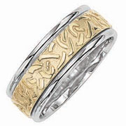 14K Two Tone Designer Wedding Band