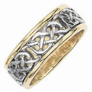 14K Two Tone Celtic Eternity Knot Wedding Ring