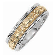 14K Two Tone Decorative Wedding Ring