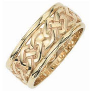 Pierced 14K White Gold Celtic Knot Wedding Band