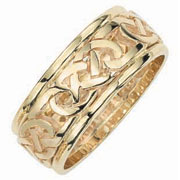 Celtic Eternity Knot Pierced 14K Yellow Gold Wedding Band