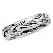 14K Wheat Braid To Have & To Hold Wedding Ring by Leo Ingwer