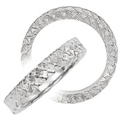 14K White Gold Hand Engraved Wedding Band