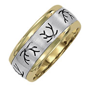 Unique Carved 14K Two Tone Ring