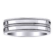 Titanium Milgrain Ridge Wedding Band