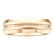 14K Designer Textured Yellow Gold Band