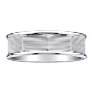 Carved 14K White Gold Multi Angle Wedding Ring