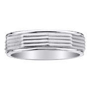 Faceted Multi Row 14K White Gold Wedding Band